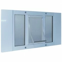 Ideal Pet Products Pet Doors Aluminum Sash Window X-Large (91- 110-lb) White Aluminum Window Pet Door