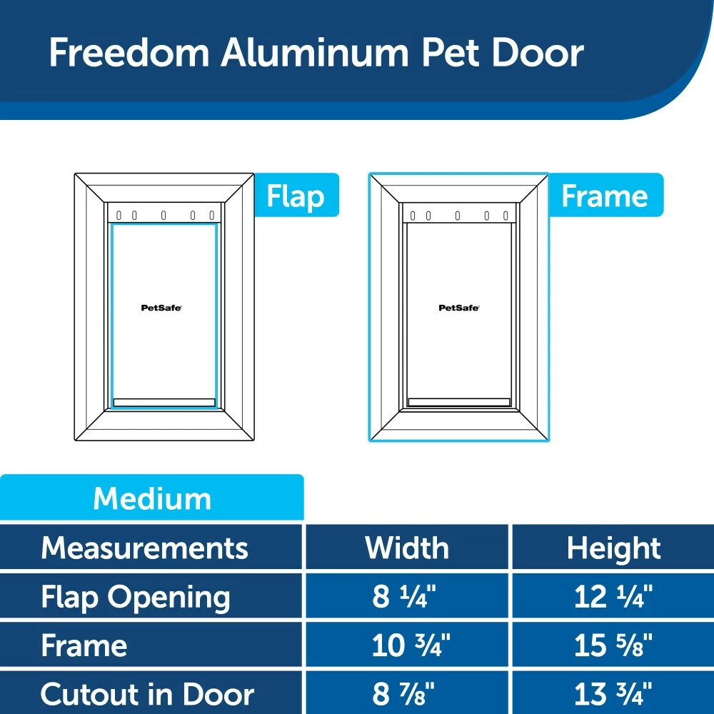 PetSafe Pet Doors Aluminum Pet Door Medium (26- 40-lb) White Aluminum Pet Door 4 PetSafe Pet Doors Aluminum Pet Door Medium (26- 40-lb) White Aluminum Pet Door - Image 2