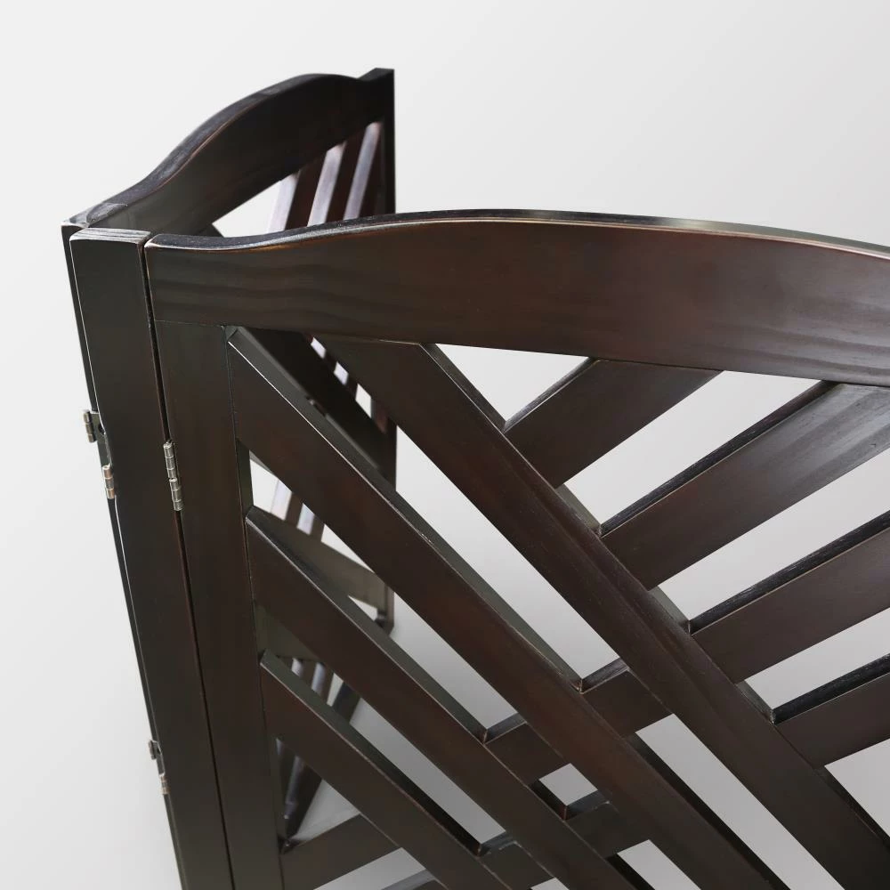 Casual Home Pet Gates Freestanding Brown Wood Pet Gate 4 Casual Home Pet Gates Freestanding Brown Wood Pet Gate - Image 2