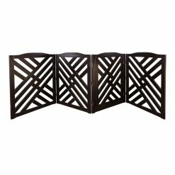 Casual Home Pet Gates Freestanding Brown Wood Pet Gate