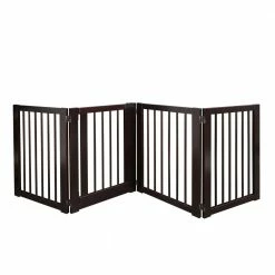 Casual Home Pet Gates Freestanding Brown Wood Pet Gate