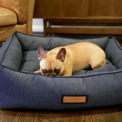 The Houndry Pet Beds Navy Newfie Sunbrella Acrylic Fabric Rectangular 44-in x 36-in Dog Bed (For Large) -Animal & Pet Care Online Shop 11170162