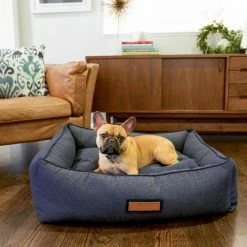 The Houndry Pet Beds Navy Newfie Sunbrella Acrylic Fabric Rectangular 38-in x 25-in Dog Bed (For Large) -Animal & Pet Care Online Shop 11170186