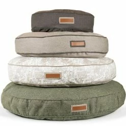 The Houndry Pet Beds Foggy Feline Sunbrella Acrylic Fabric Round 31-in x 31-in Dog Bed (For Medium) -Animal & Pet Care Online Shop 11170469