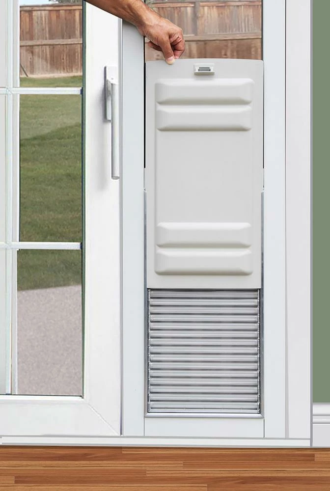 High Tech Pet Pet Doors Armor Flex Large (71- 90-lb) Off White Aluminum Sliding Pet Door 5 High Tech Pet Pet Doors Armor Flex Large (71- 90-lb) Off White Aluminum Sliding Pet Door - Image 3