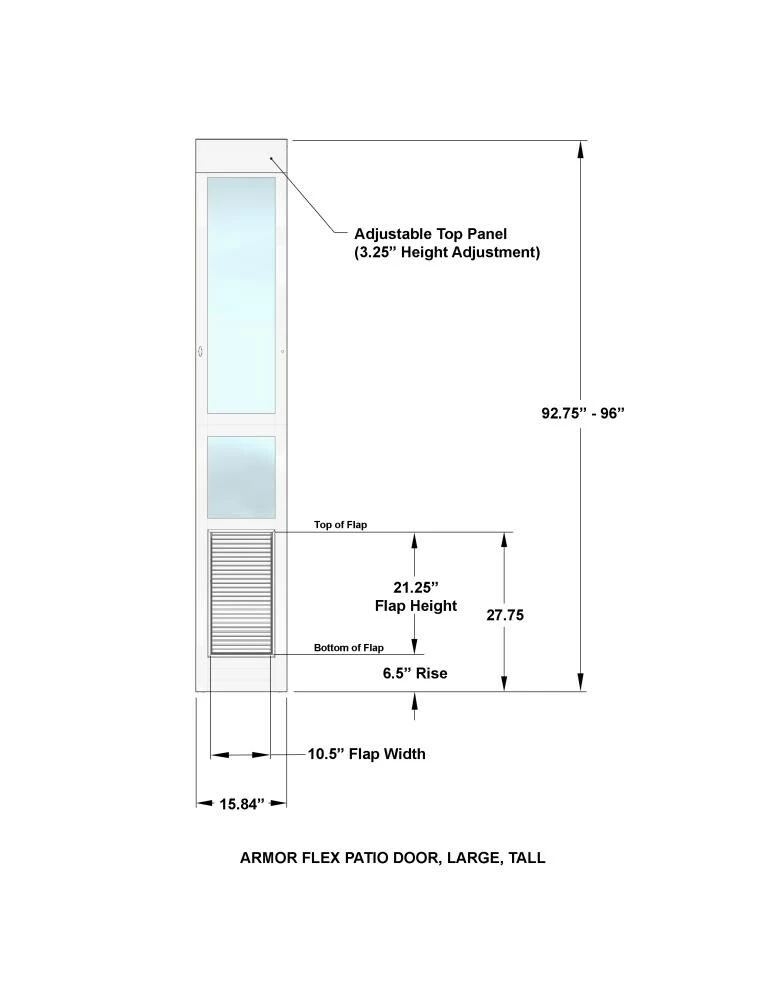 High Tech Pet Pet Doors Armor Flex Large (71- 90-lb) Off White Aluminum Sliding Pet Door 8 High Tech Pet Pet Doors Armor Flex Large (71- 90-lb) Off White Aluminum Sliding Pet Door - Image 6