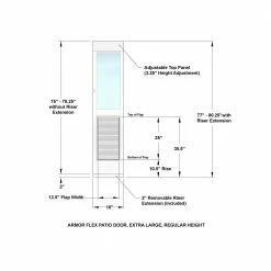 High Tech Pet Pet Doors Armor Flex X-Large (91- 110-lb) Off White Aluminum Sliding Pet Door -Animal & Pet Care Online Shop 12461702