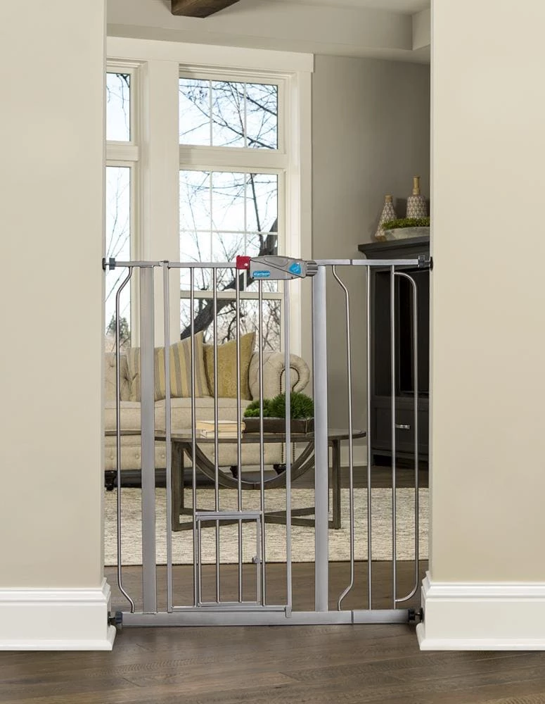 Carlson Pet Products Pet Gates Tension-Mount Silver Metal Pet Gate 3 Carlson Pet Products Pet Gates Tension-Mount Silver Metal Pet Gate