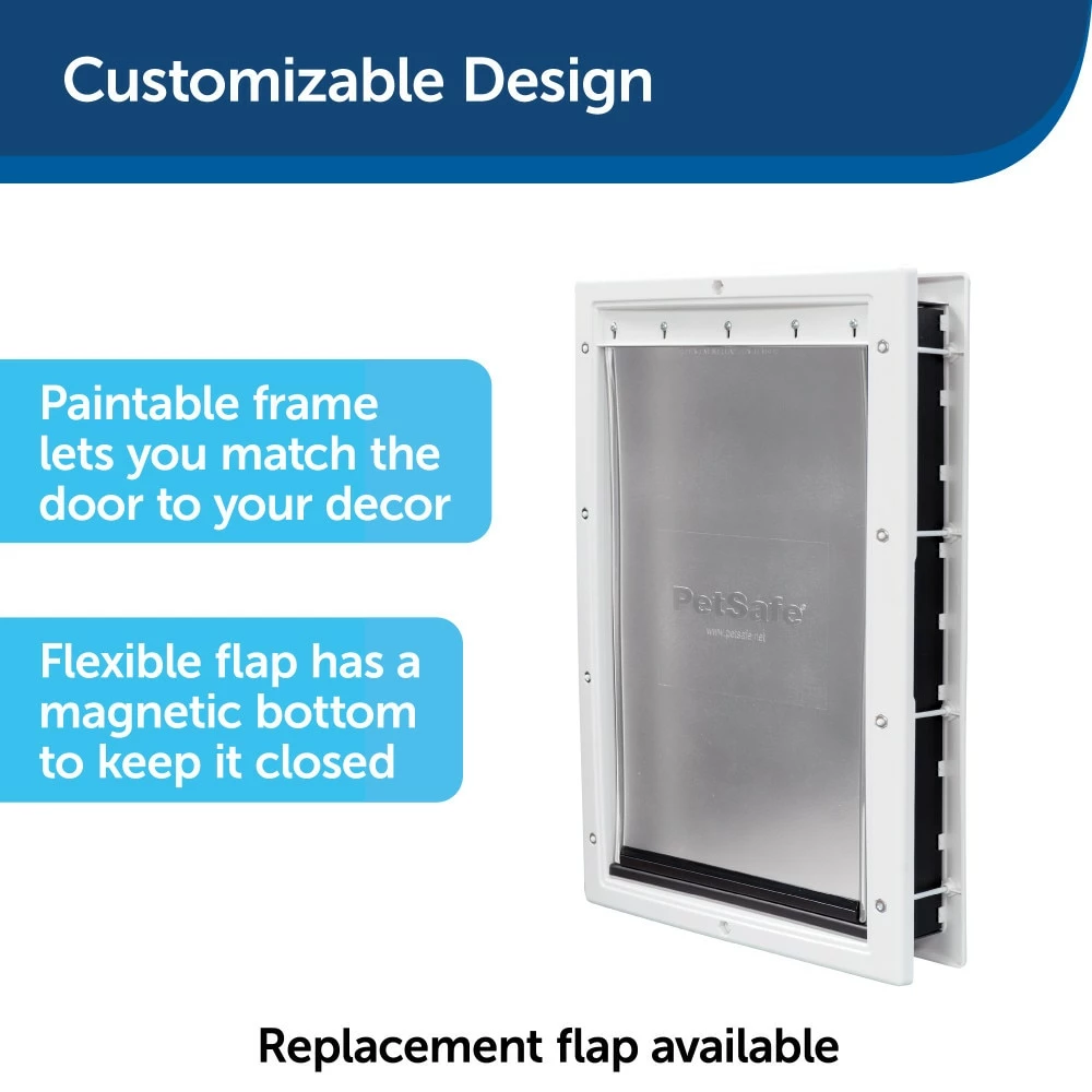 PetSafe Pet Doors Plastic Pet Door Large (71- 90-lb) White Plastic Pet Door 5 PetSafe Pet Doors Plastic Pet Door Large (71- 90-lb) White Plastic Pet Door - Image 3