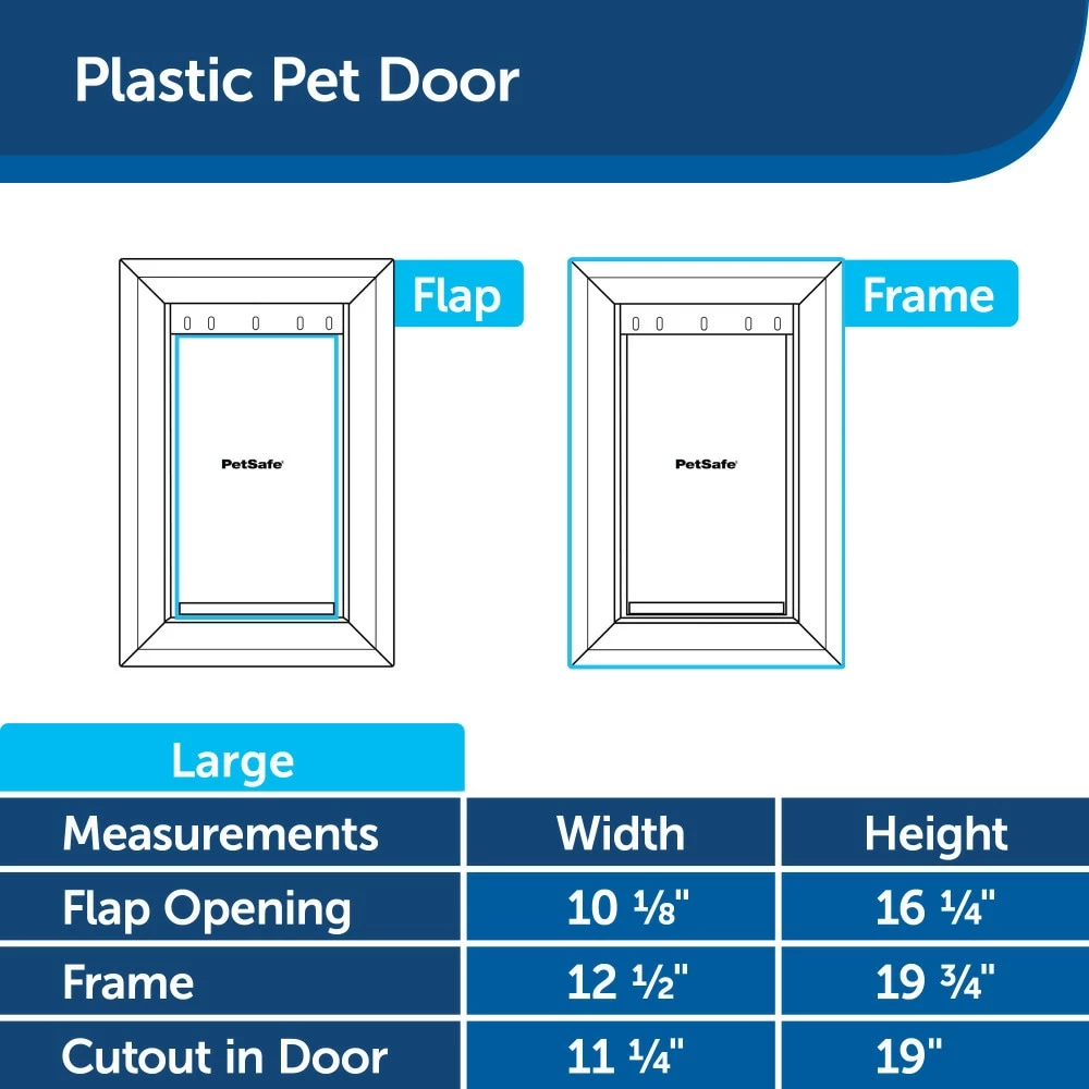 PetSafe Pet Doors Plastic Pet Door Large (71- 90-lb) White Plastic Pet Door 8 PetSafe Pet Doors Plastic Pet Door Large (71- 90-lb) White Plastic Pet Door - Image 6