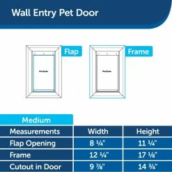 PetSafe Pet Doors Medium (26- 40-lb) White Plastic Wall Pet Door -Animal & Pet Care Online Shop 16487225