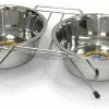 Cadet Food & Water Bowls 2-Quart double diner rack pet bowl 64-oz Stainless Steel Dog/Cat Bowl(S) with Stand (2 Bowls) -Animal & Pet Care Online Shop 40851100