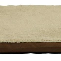 DMC Pet Beds Brown Faux Fur Rectangular 29-in x 19-in Dog/Cat Bed (For Any)