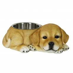 Exhart Food & Water Bowls Labrador, 14 by 5.5 Inches Labrador Bowl, MultiColor