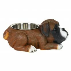 Exhart Food & Water Bowls Boxer, 13 by 5.5 Inches Boxer Bowl, MultiColor -Animal & Pet Care Online Shop 44241759