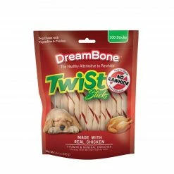 Animal & Pet Care Online Shop 16 DreamBone Pet Treats Twist Sticks with Real Chicken No-rawhide Chews for Dog Chicken Flavor