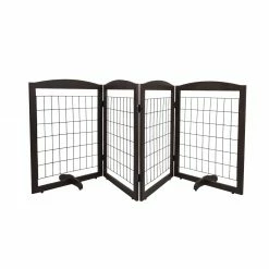 Pet Essentials Pet Gates Freestanding Expandable Black Wood Pet Gate -Animal & Pet Care Online Shop 44683017