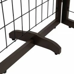 Pet Essentials Pet Gates Freestanding Expandable Black Wood Pet Gate -Animal & Pet Care Online Shop 44683018