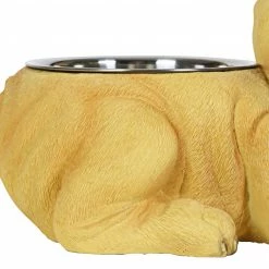 Exhart Food & Water Bowls French Bulldog, 12 by 6 Inches Tan Bulldog Bowl, Yellow -Animal & Pet Care Online Shop 44883486
