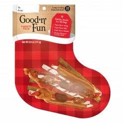 Good 'n' Fun Pet Treats Holiday Variety Pack Rawhide Chews for Dog Chicken Flavor (10-Count)