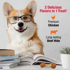 Good 'n' Fun Pet Treats Chicken Flavored Dumbbells Rawhide Chews for Dog Chicken Flavor -Animal & Pet Care Online Shop 45377936